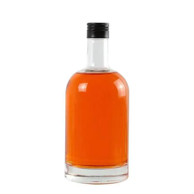 Logo Printing Screw Neck Clear 0.75L Empty Liquor Bottle 750ml Whiskey Glass Bottles for Spirits