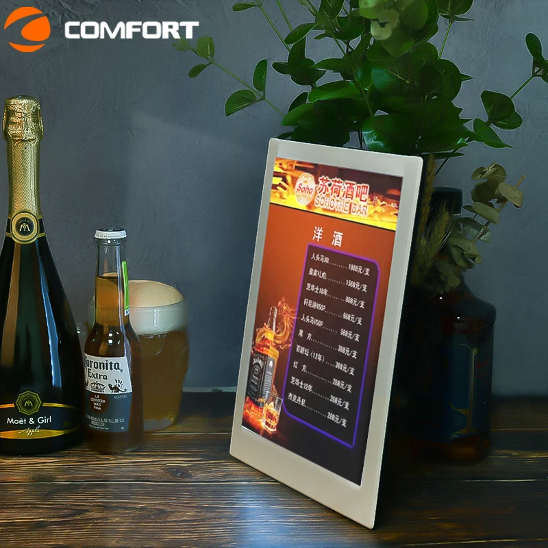 Alibaba supplier newest style single page led menu board backlit menu book