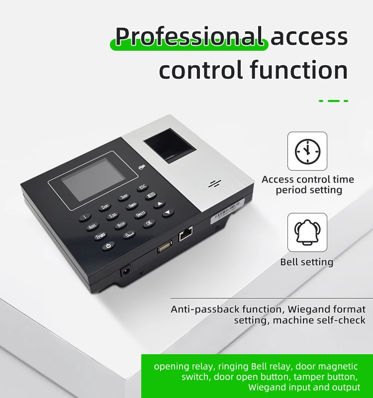 Cloud Network attendance device time clock fingerprint scanner time attendance machine with battery