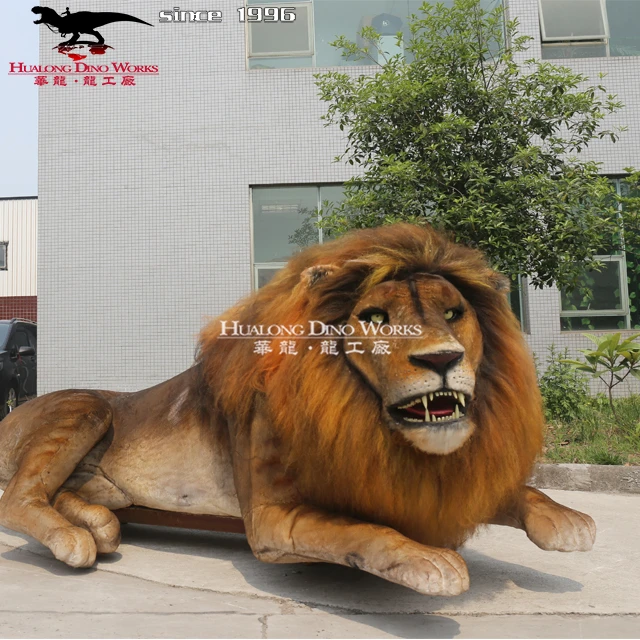Moving Lion Animals In Garden Decoration Amusement Park Exhibition