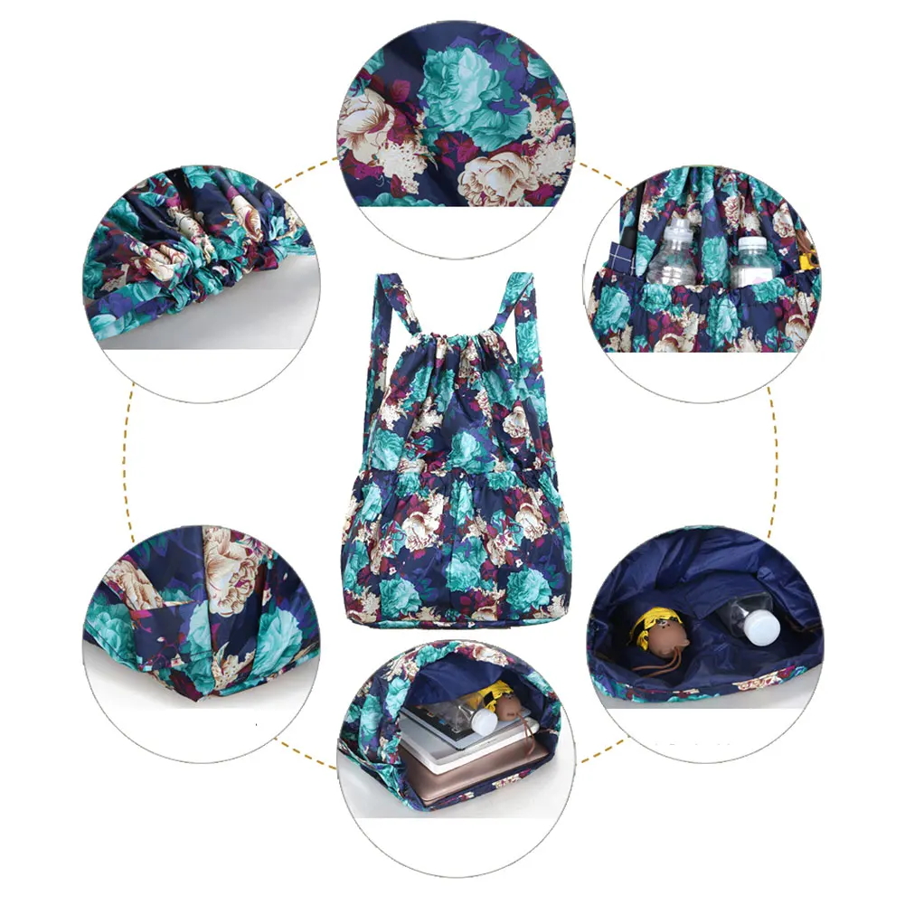 RPET Polyester Drawstring Bag Printing Sports Drawstring Backpack