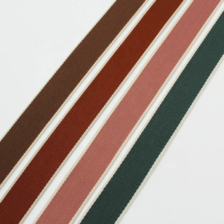 Custom 38mm Double Side Polyester Jacquard Woven Stripe Webbing Tape For Bag Wholesale 1.5 Inch High Tenacity Jacquard Ribbon