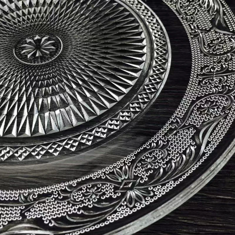 Plates glass For Fruit round shape dishes factory price glass fruit plates