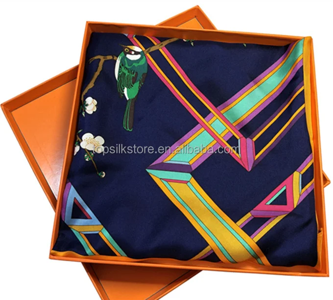 Custom design woman fashion 100% silk scarf digital printing silk scarves