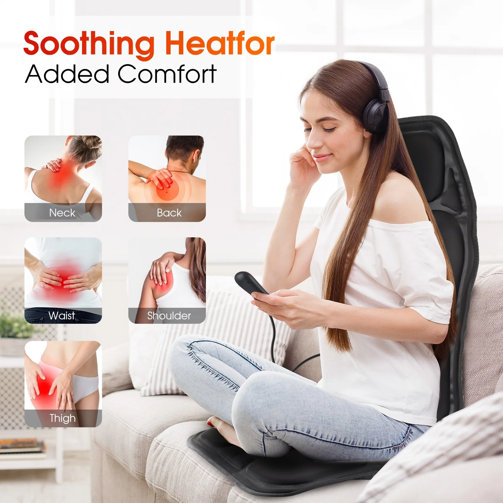 Car And Home Use Full Body Massage Bed Mat Vibration Body Car Seat Massage Cushion Switch Car Massage Seat