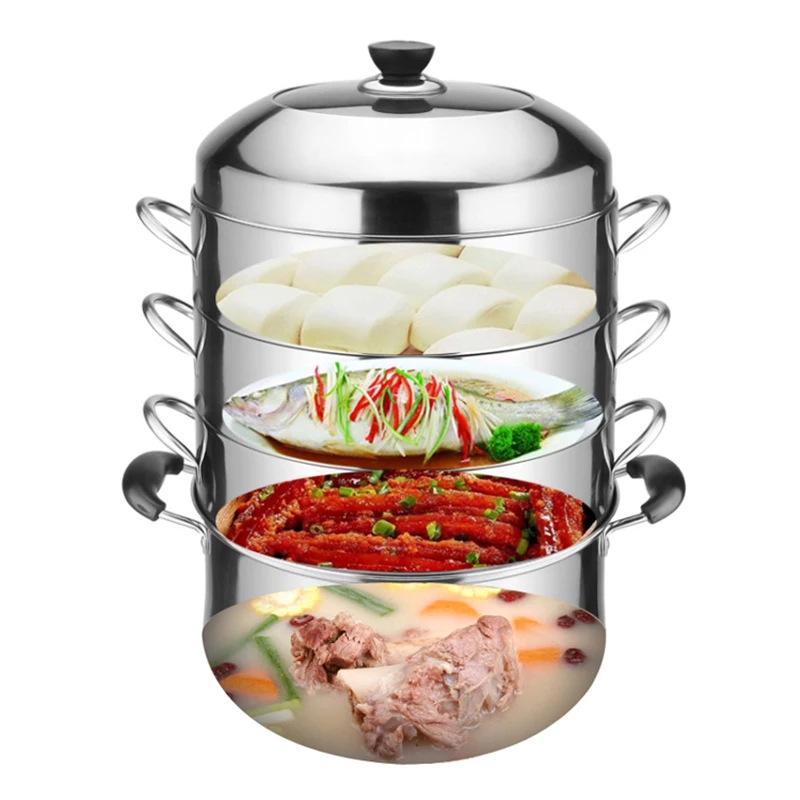 Factory Direct Supply Energy Saving Steamer Pot Queen Multi Purpose Steamer Induction Cooker and Gas Stove Stainless Steel