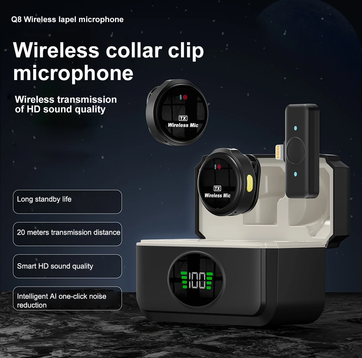 Podcast Microphone gaming Video Camera Live Broadcast Wireless Handheld Mic One Wireless Microphone For Android Cell Mobil