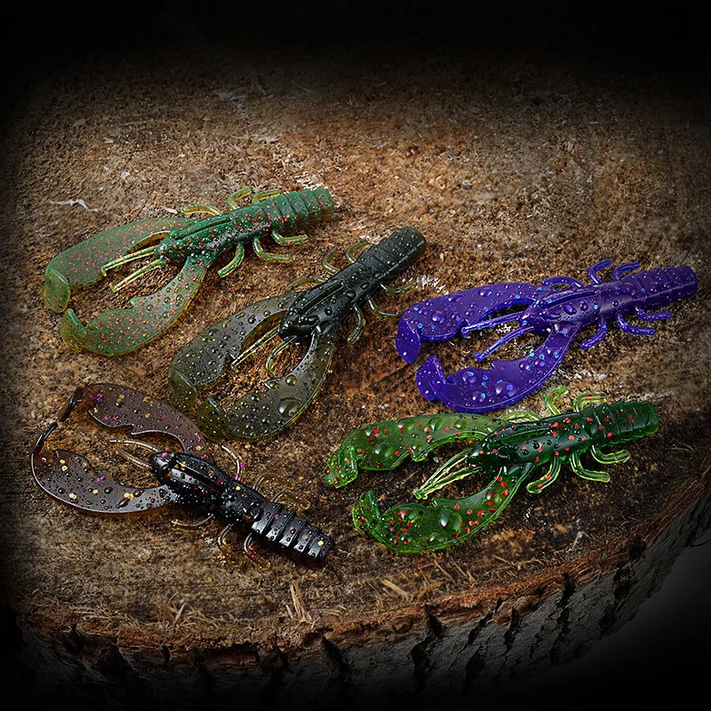 Runtoo TPR Material Soft Bionic Crawfish Floating Fishing Lure 7.5cm Shrimp Silicone Creature Freshwater Artificial Bait