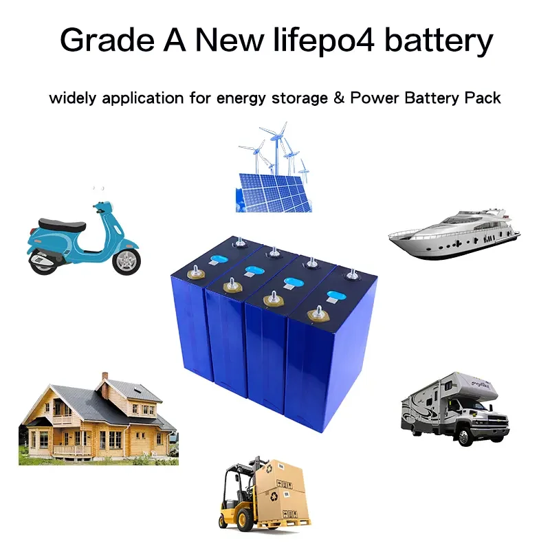 Lifepo4  50Ah 100Ah 230Ah 280Ah 300Ah Lithium Ion Battery Grade A Prismatic Lifepo4 Battery Cell 3.2V 12.8V