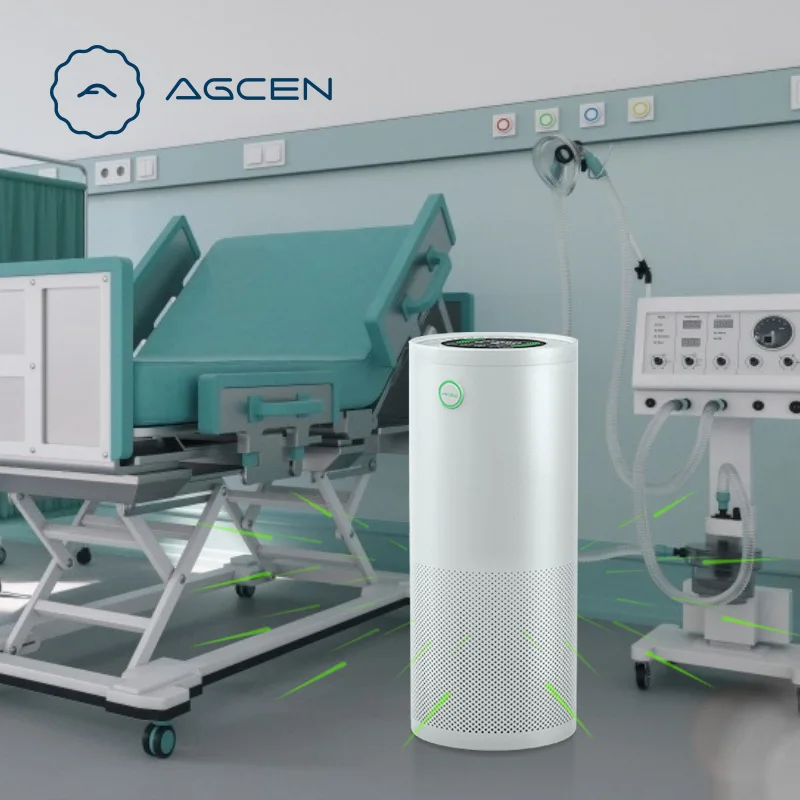 2021 AGCEN 254nm UVC wave air sterilizers uv hepa air purifier killing 99.99% H1N1 bacteria hepa and uv air purifier