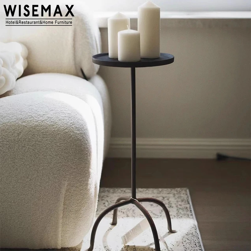 WISEMAX мебель новый дизайн диван боковой стол из дубового дерева современный металлический черный модульный журнальный столик набор для гостиной виллы