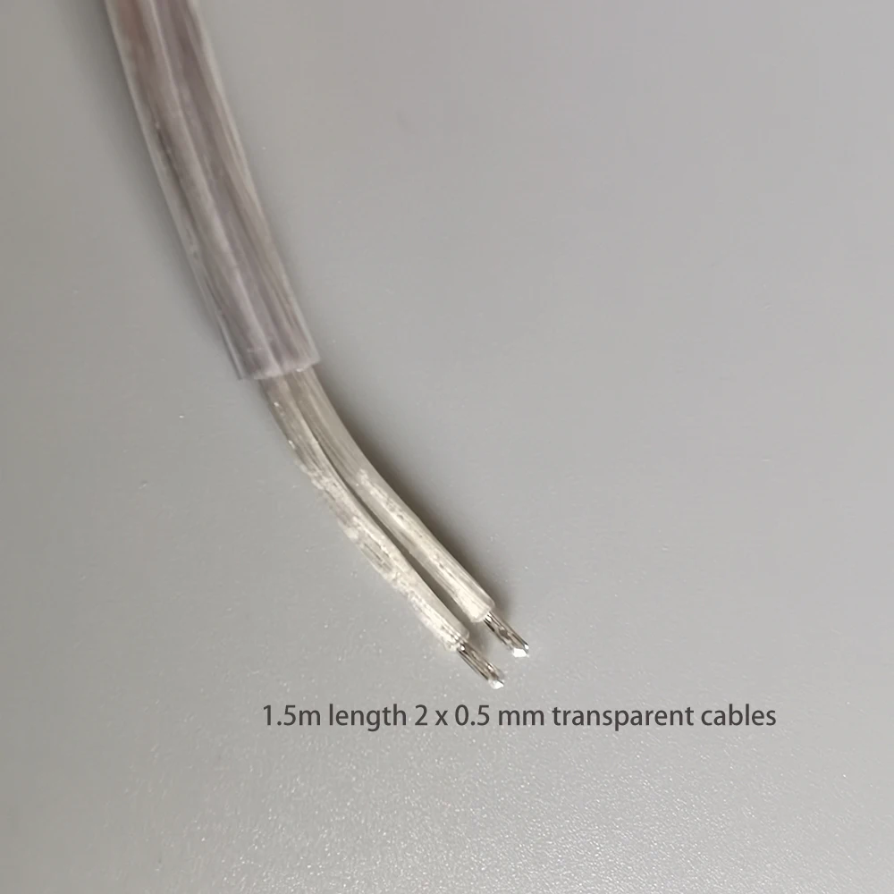 1.5m 0.5mm 20AWG transparent led neon strip flex connectors for led neon signs connect with power adapter