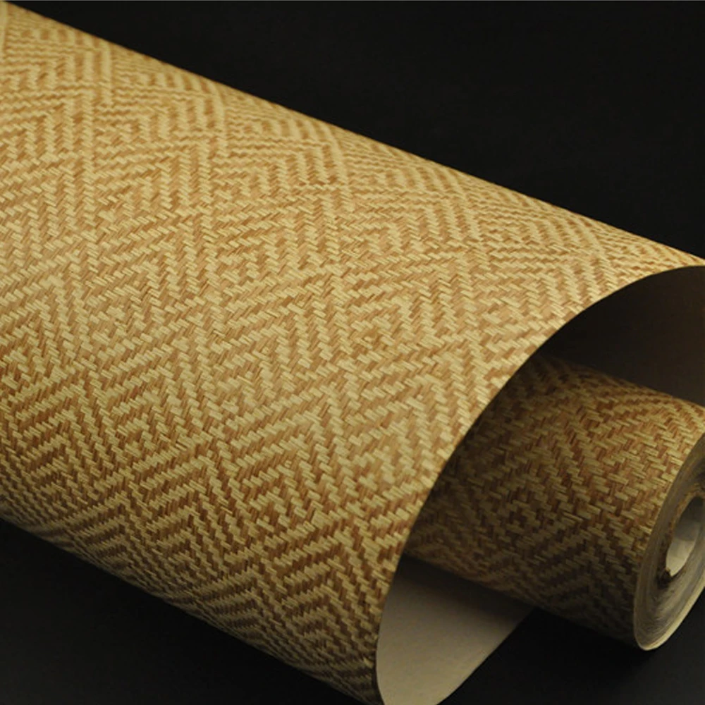 New Design Free Sample MYWIND Beige Indian Tan Japanese Style Paper Weaving Grasscloth Home Decoration Wallpaper