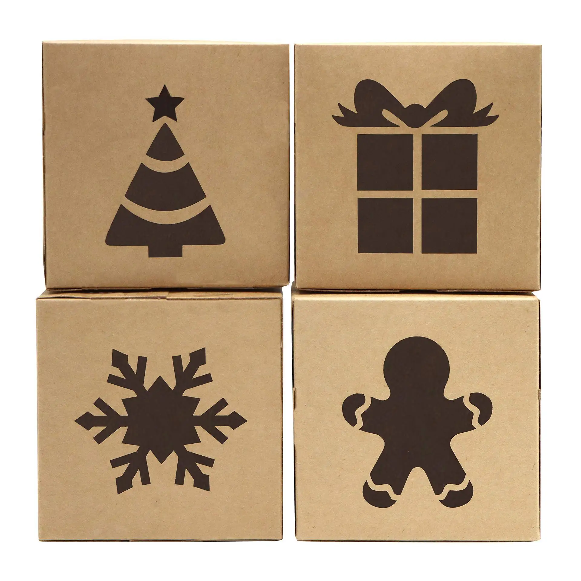 Wholesale Kraft Paper Cupcake Box Clear Window Kraft Paper Cookie Candy Boxes Sweet Packaging Box