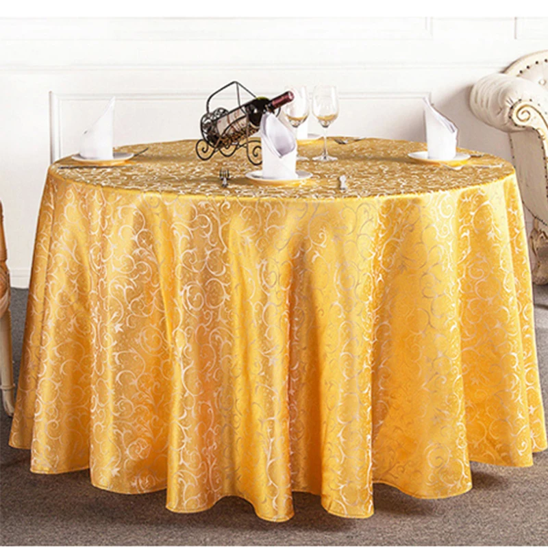 100% Polyester And Jacquard Design Table Linens Round Table Cloth