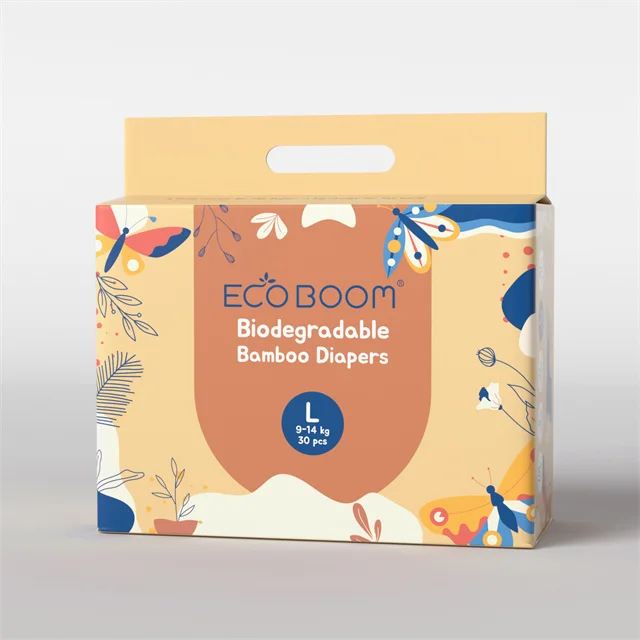 ECO BOOM compostable manufacturer viscose wholesale baby 100% plant based nappies