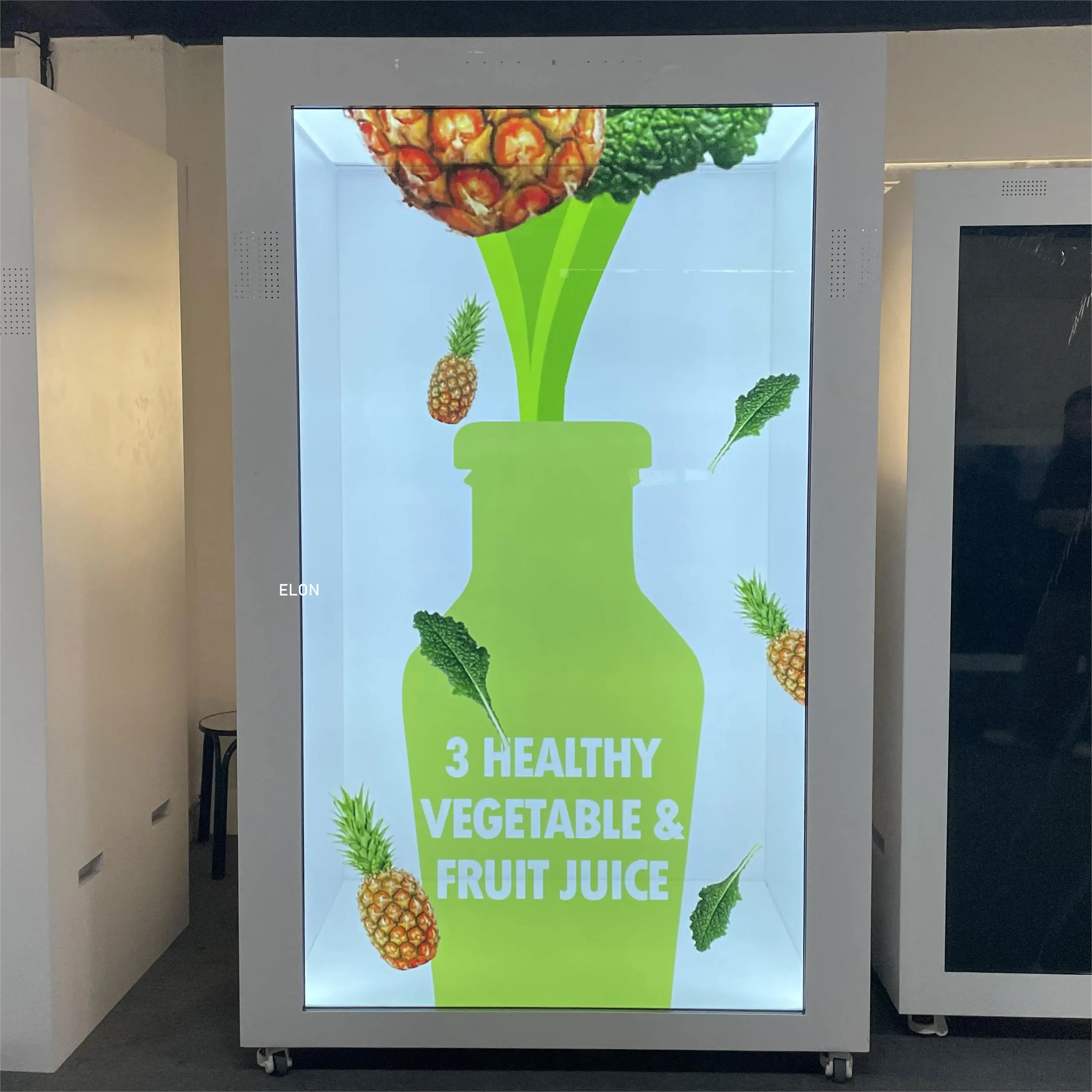 65 75 86 98 inch transparent lcd display box with interactive touch showcase hologram boxes advertising display screen