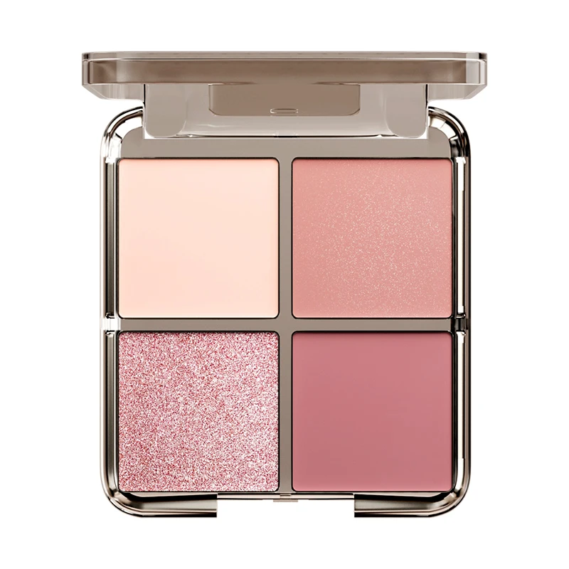 Factory High Quality Makeup Cocoa Eye Shadow Pallet Waterproof Long Lasting Matte Glitter 4 Colors In 1 Eyeshadow Palette