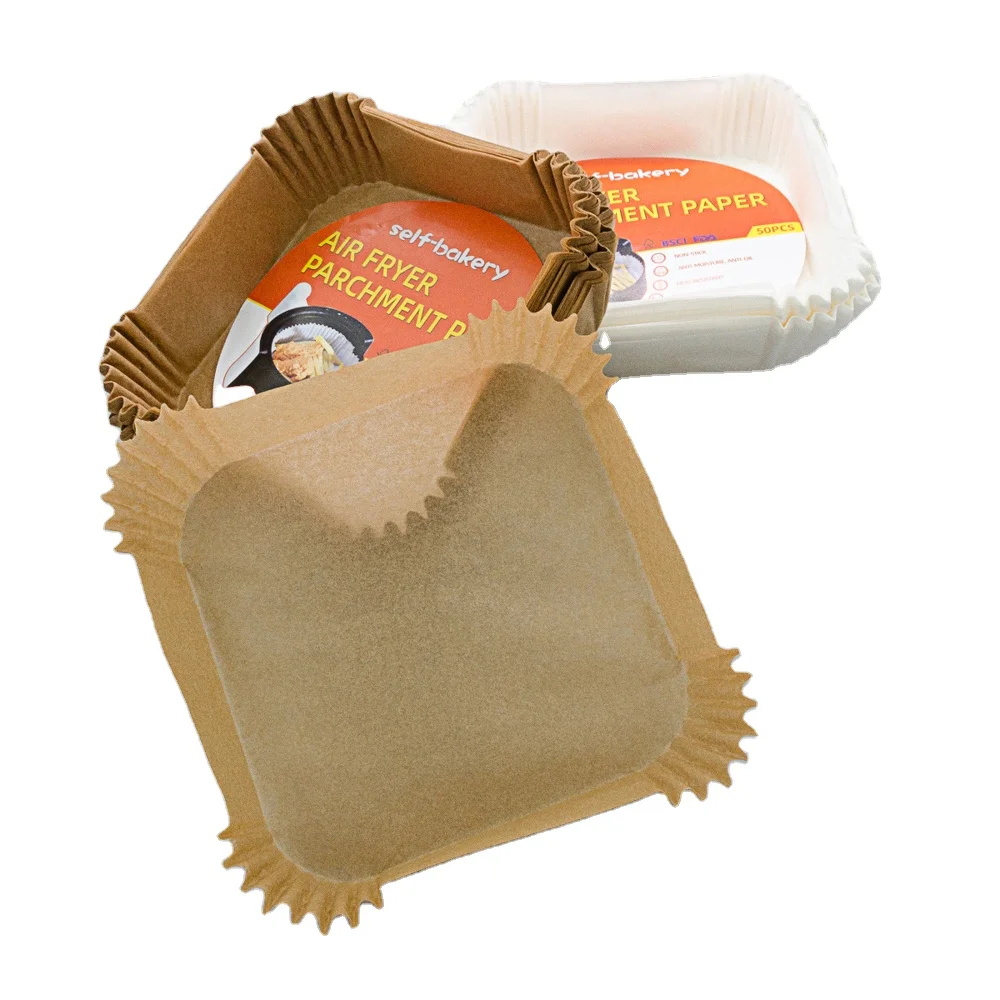 Air fryer paper liner rectangular food grade non-stick grease proof air fryer disposable square parchment paper
