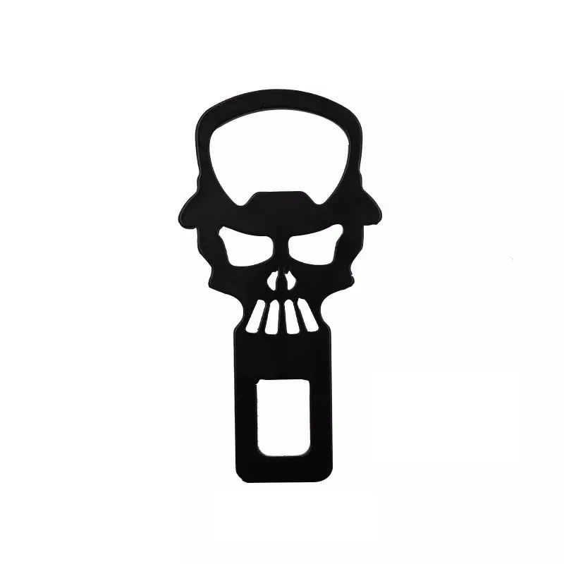 Skull Model Shape Car Seat Belt Alarm Silencer Stopper Buckle Clip Beer Bottle Opener