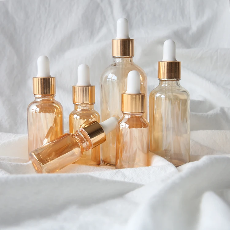 Custom Clear 5ml 10ml 15ml 20ml 30ml Glass Oil Slim Serum Bottle Amber 1oz 2oz Empty Essential Oil Glass Dropper Bottle