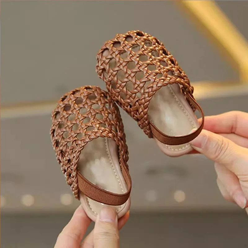 Y-Z Casual Bohemian Fashion Beach Roman Style Baby Flat slippers Comfortable Children 1-2 Years Baby Sandals