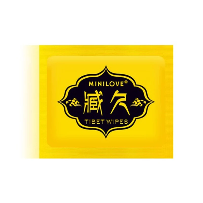 Hot Selling MINILOVE Disposable Penis Ejaculation Time Delay Wet Tissues Sex Wipe Products for Men 6 pcs/box