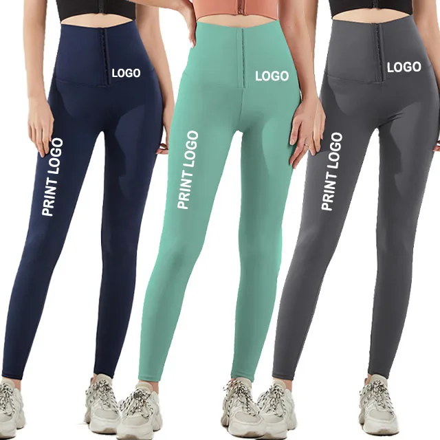 custom logo Slimming Body Shaper yoga leggings pants Waist Trainer Leggings fitness