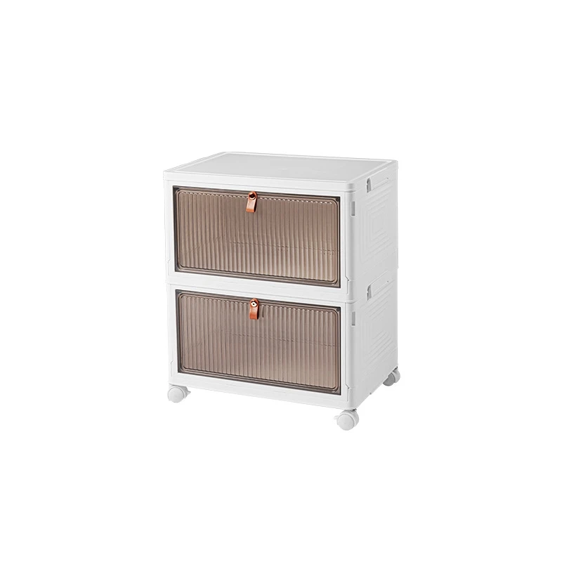 XJH Modern Design 2-Tier Plastic Storage Container Organizer Flexible Rectangle Bins Lids PP Injection High Cost Foldable