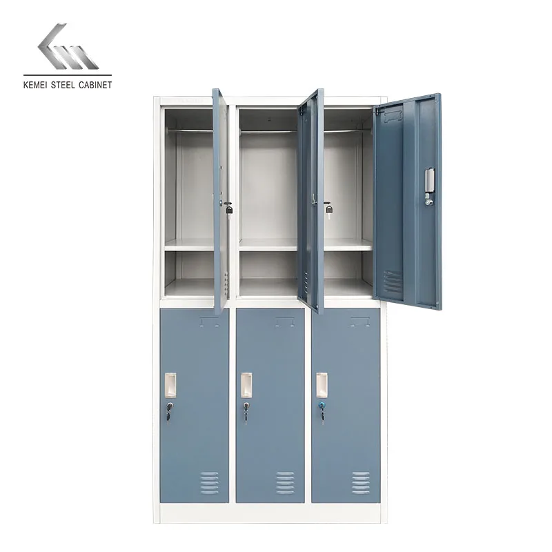 6 Door Steel Locker Storage Cabinet With Lockkeys Metal Wardrobe Iron Cupboard