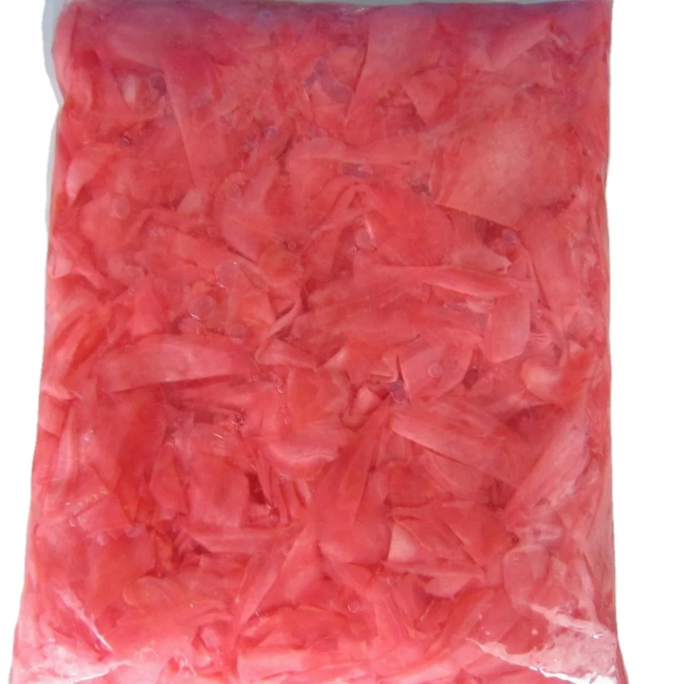 
good quality seasoned Japanese sliced sushi gari pink 1kg for Japanese restaurants and sushi bars 