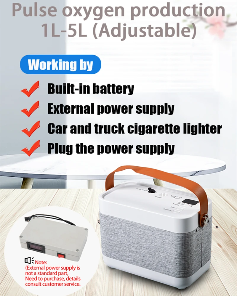 New Factory Price 5 Liters Oxygen Concentrator Price Portable 5l Oxygen Generator Device With Rechargeable Battery