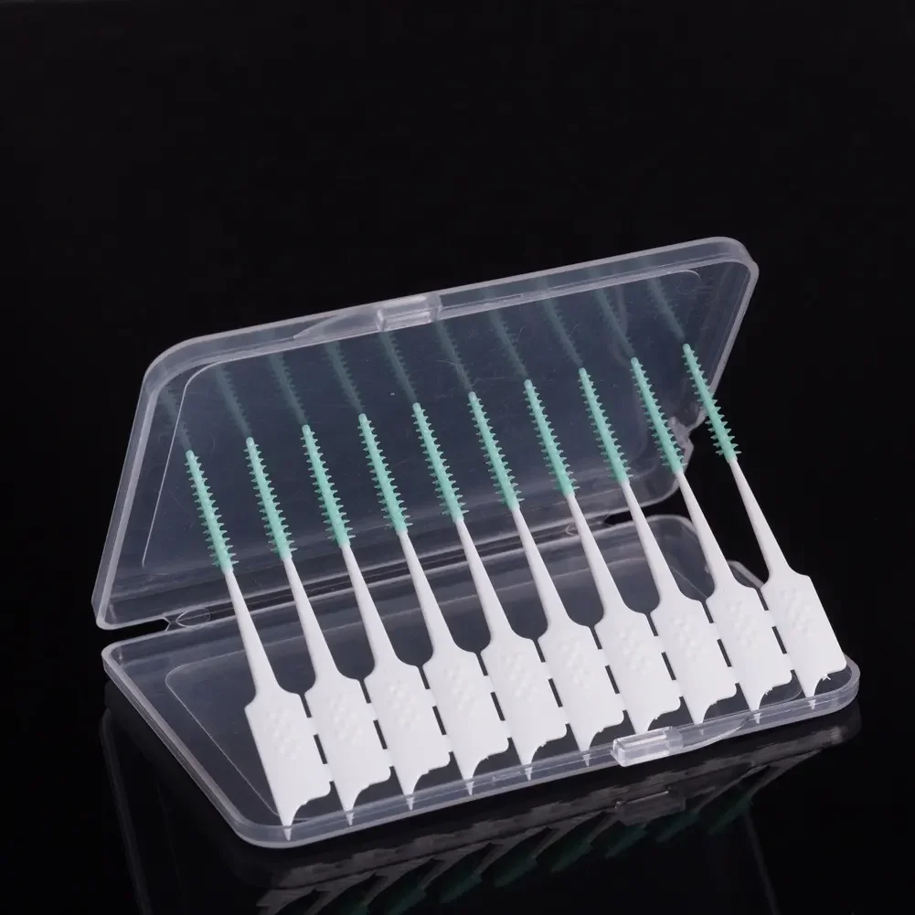 Soft Flexible Nylon Dental Interdental Brush Toothpicks for Effective Teeth Cleaning for Adults Children with Rubber Material