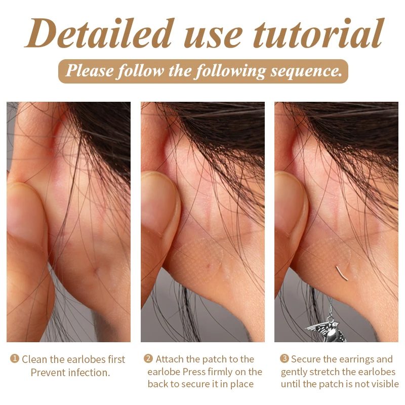New products ear lobe protectors clear earring support patches ear pads waterproof sticker for extra large earrings