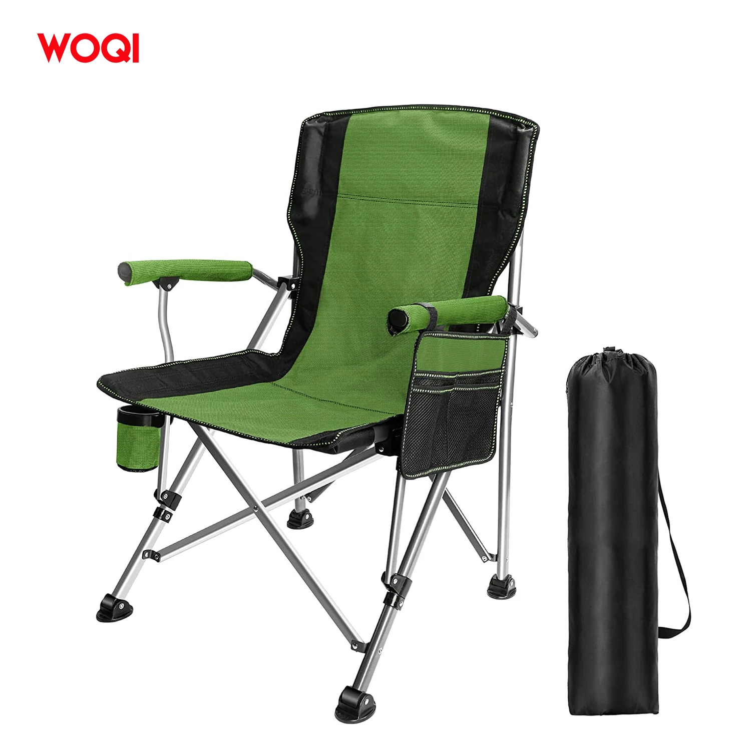 WOQI Adult Folding Camping Chair High Back Director Chair with Armrests