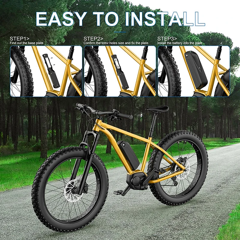 Аккумулятор с нисходящим аккумулятором agli ioni di litio per bicicletta elettrica 48V 36V 52V 10Ah 15Ah 20Ah аккумулятор haylong ebike bici