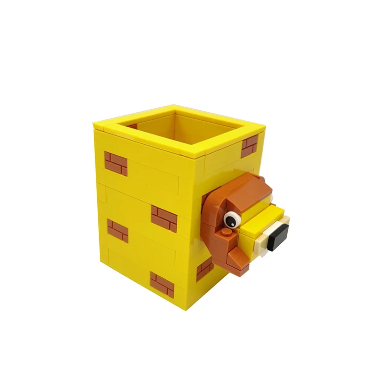 Office home useful custom DIY pen stationery eraser supplies storage square cute animal kids Pencil Holder for desk