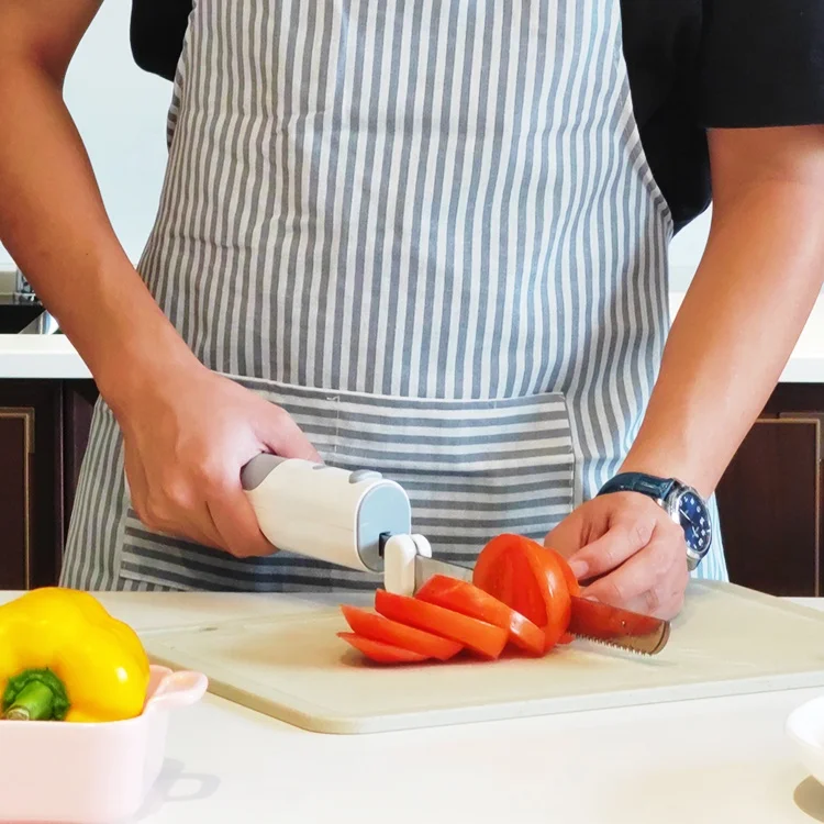 Detachable Electric Cordless Serrated Steak Bread Knives Black With Pp-handle For Cake