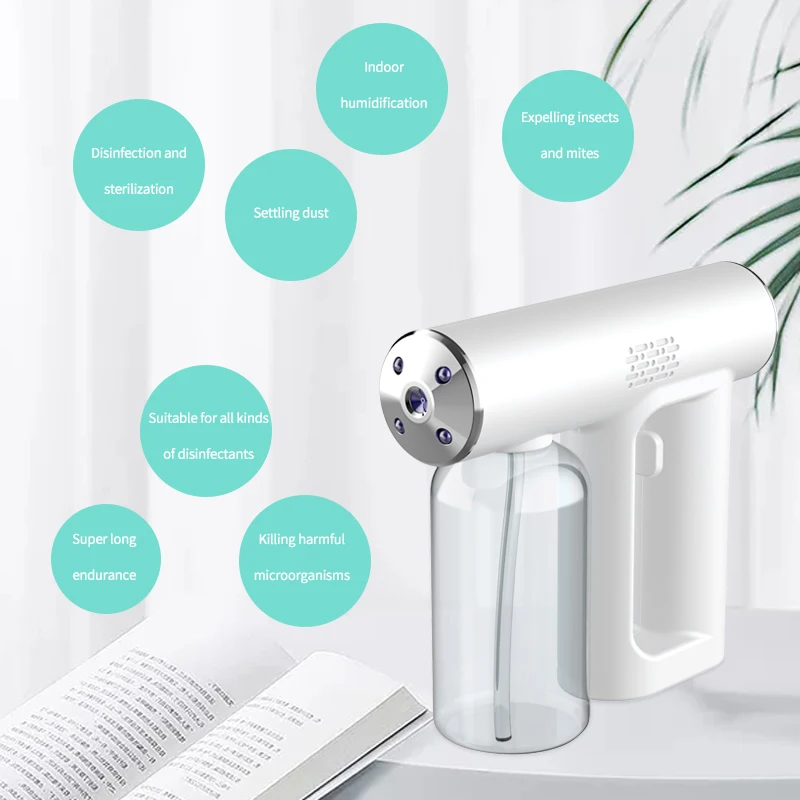  Chinese OEM wireless nano disinfection spray mist gun for sterilization on many
