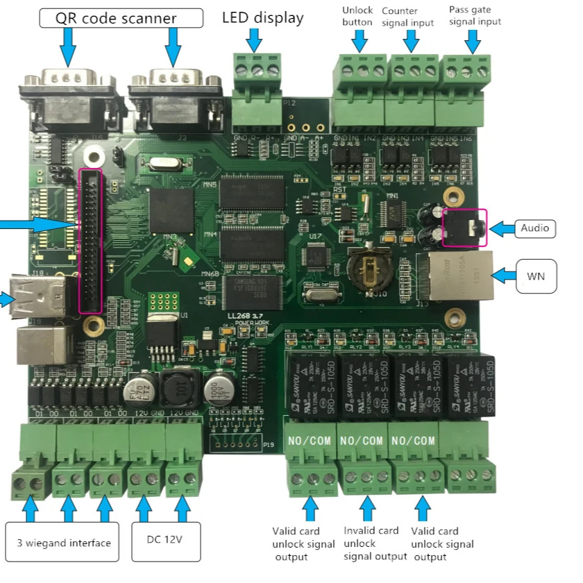 Ticketing Software Access Control System Panel Motherboard Circuit Boards