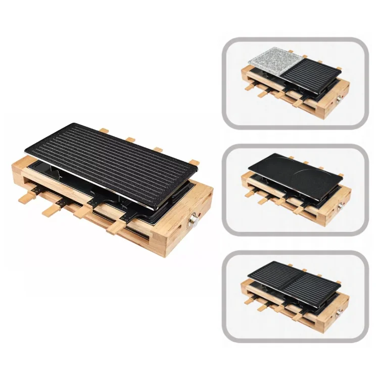 1500W Indoor Non-Smoke Barbecue For 8 Persons Raclette Grill Griddle