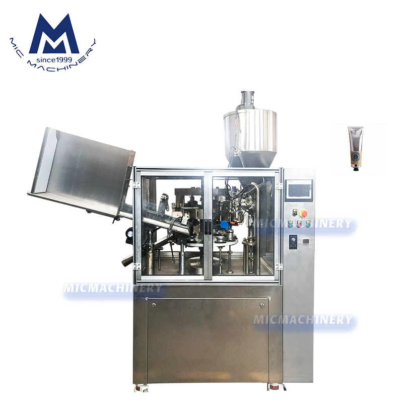 Fully automatic paste lotion toothpaste pigment hand cream aluminum tube filling and sealing machine