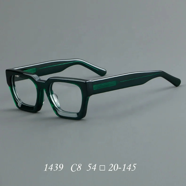 A1439 High Quality Fashion Vintage Acetate Square Eyeglasses Frames For Women 2024