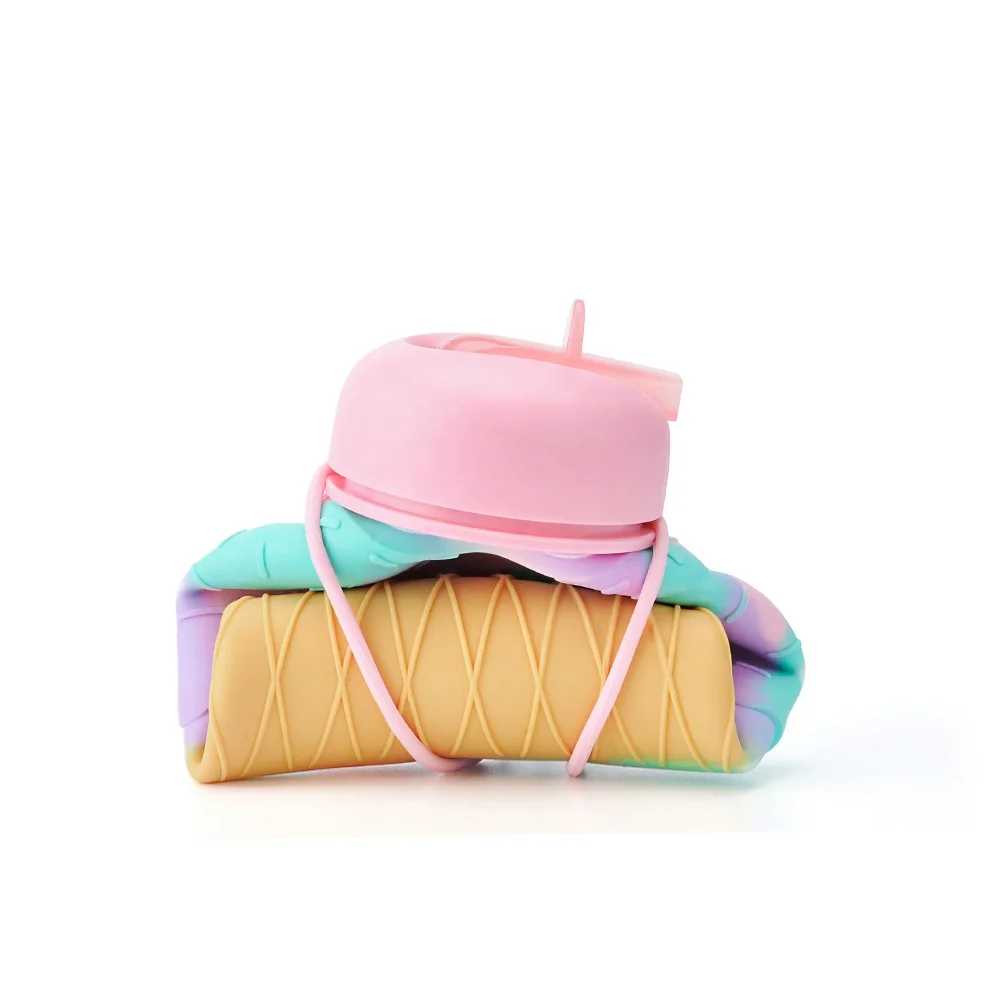 Пользовательские питьевой мороженое Bpa бесплатно силиконовые складные детские бутылки воды школы