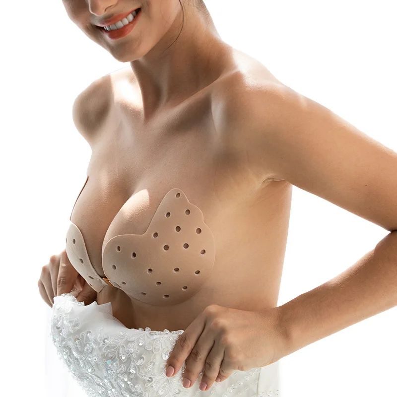 Matte Nipple Cover Strapless Silicone Push Up Adhesive Bra Silicone strapless backless bra sexy pasties nipple cover