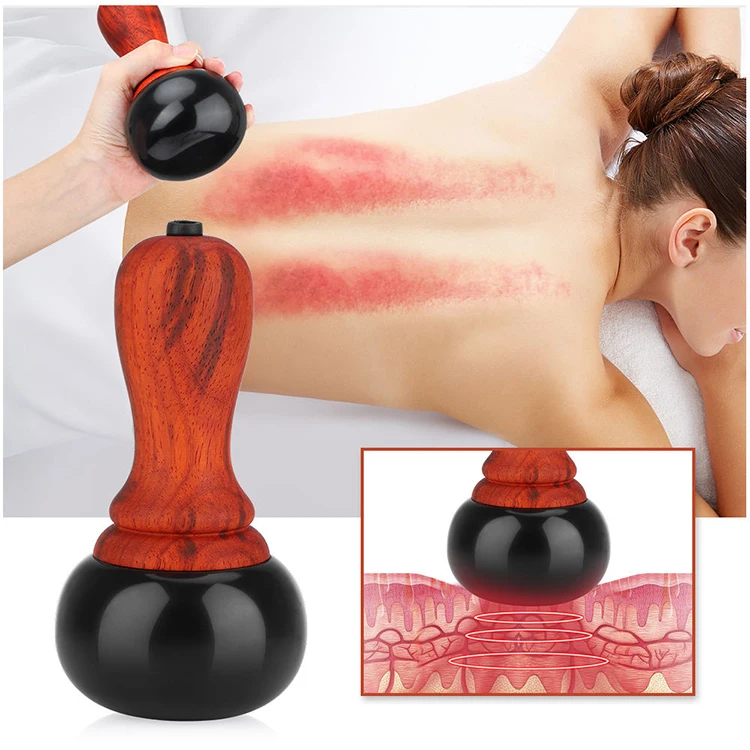 2 In 1 Body Face Portable Bianstone Gua Sha Electric Smart Cupping Massager Bian Gua Sha Natural Stone With Logo