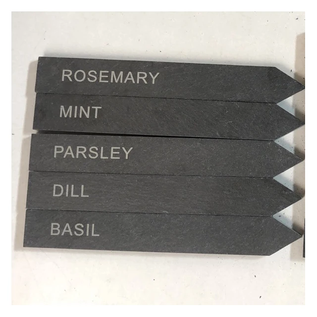 Natural Black Slate Laser Letter Flower Plant Labeling Tag with Writing Chalk