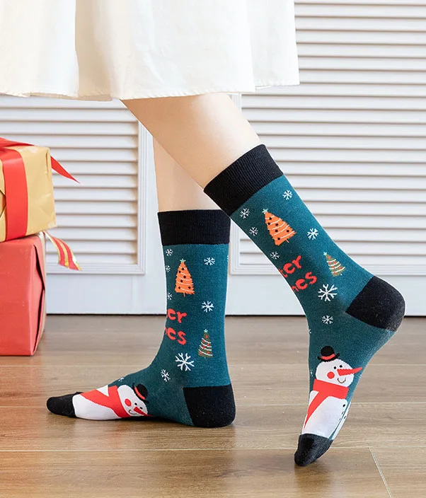 Christmas Socks New Custom Design Fashion Santa Xmas Christmas Colorful Women Men Socks custom christmas gift surprise socks