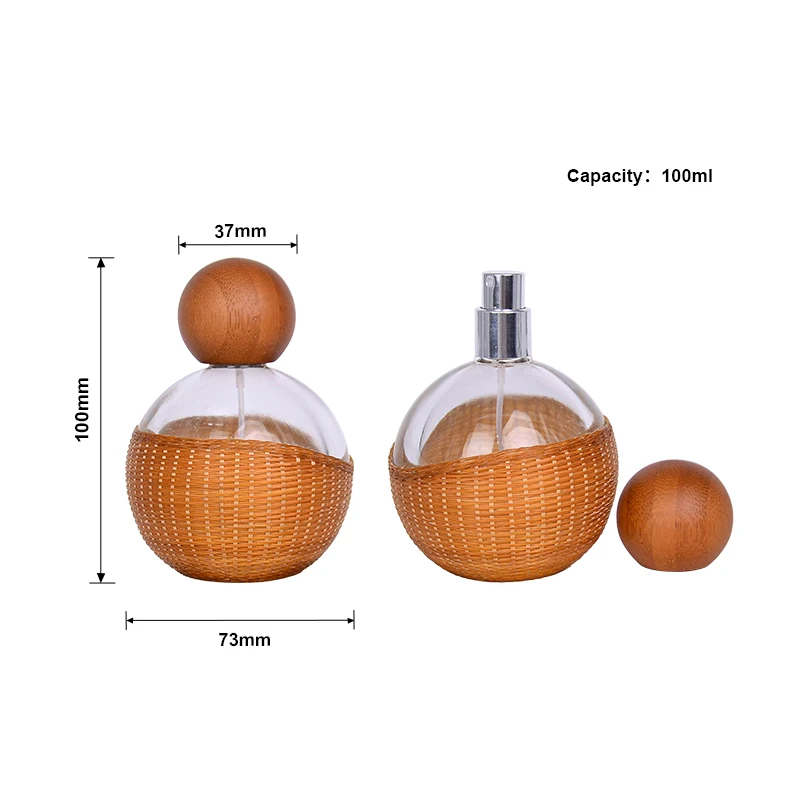 Флакон для духов с бамбуковой крышкой 50 мл 100