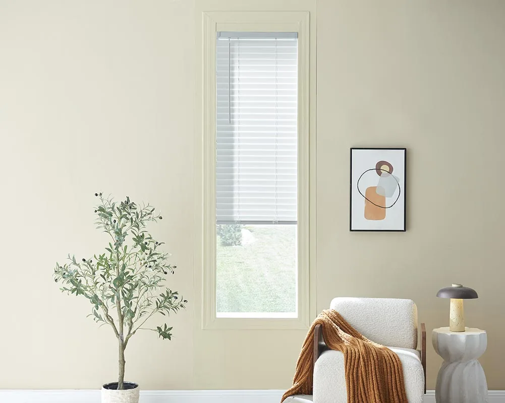 Custom Color Venetian pvc cordless fauxwood blinds with 2'50mm size for window
